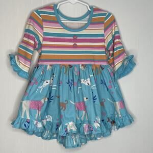 Eleanor Rose Puppy Print Ruffle Top Size 4-5